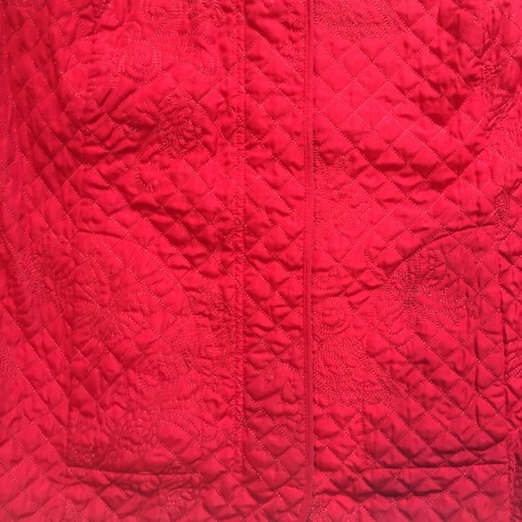 R.Q.T. Red Quilted Embroidered Zip Up Jacket, Sz XL - Picture 6 of 9
